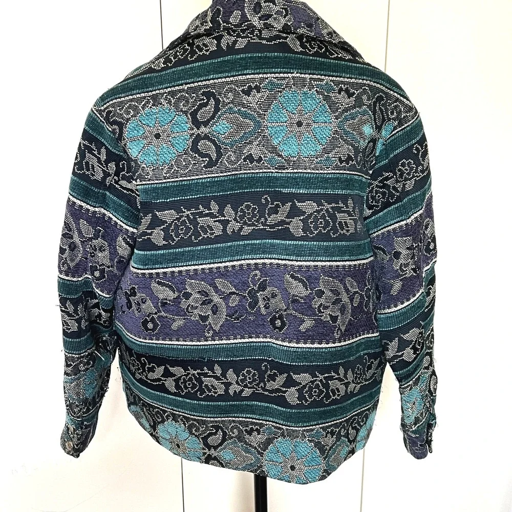 VTG White Stag Womens S Tapestry Blazer Jacket Floral 90s Cottage Grandmacore‎
